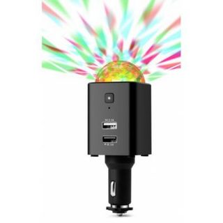 Technaxx Disco TX-159 Chargeur de voiture mobile avec lumière disco et 3 ports USB, batterie intégrée
