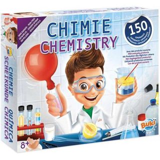 Kit Chimie Buki Chimie Sans Danger 150 expériences pour 8 ans et plus avec erlenmeyer en verre