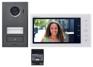 Kit vidéo AIPHONE JV 2 fils intégral - platine saillie, moniteur 7" extra-plat et alimentation - JVS1V