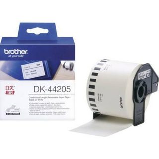 Rouleau d'étiquettes continu 62 mm x 30,48 m DK44205 - adhésif décollable - blanc.
