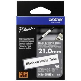 Ruban thermorétractable HSe-251E 21 mm x 1,5 m - blanc, texte noir