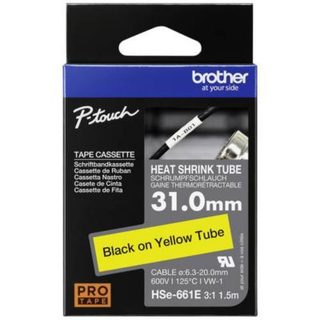 Ruban thermorétractable HSe HSE661E 31 mm x 1,5 m jaune, texte noir.