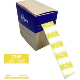 Avery-Zweckform DLSTUEREV-1000 étiquettes journalières détachables 25 x 25 mm rouleau 1 000 jaune