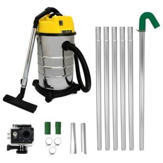 MAXBLAST Lot de Aspirateur Industriel 30 L, Perche Pour Gouttières & Caméra d'Inspection