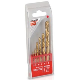 Foret métal HSS Titanium Kreator x6 Coffret 6 forets HSS-Tin