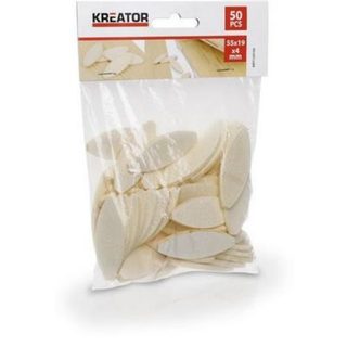 50 taquets plats en bois KREATOR - Dimensions : 19/55/4 mm - Accessoires pour les connexions de bois