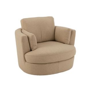 Fauteuil pivotant à 360 en tissu Beige  - ANGEL