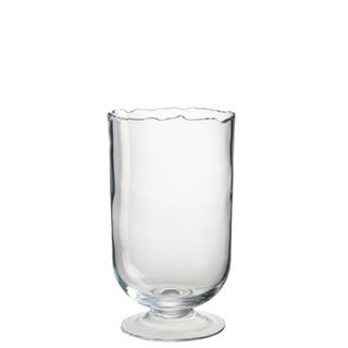 Photophore en verre transparent 16.5x12.5x30 cm