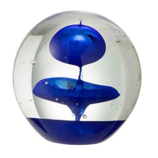 Presse-Papier Déco "Bulle en Verre" 10cm Bleu