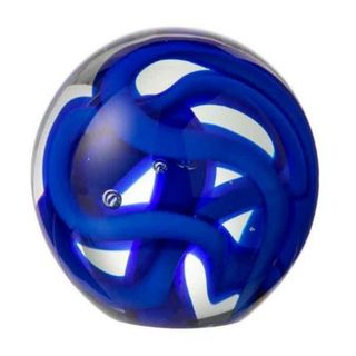 Presse-Papier en Verre "Guirlande" 10cm Bleu