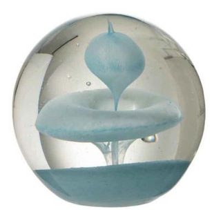 Presse-Papier Déco "Bulle en Verre" 10cm Bleu Clair