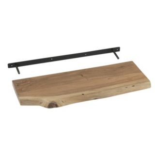 Etagère murale en acacia avec support fixation (70 cm - Naturel)