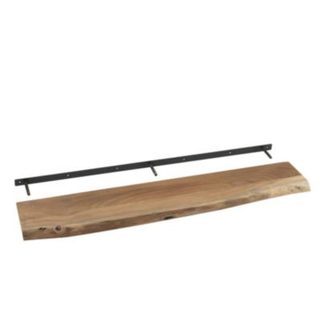 Etagère murale en acacia avec support fixation (115 cm - Naturel)