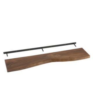 Etagère murale en acacia avec support fixation (115 cm - Marron Foncé)