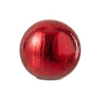 Boule led en verre rouge 15x15x14 cm