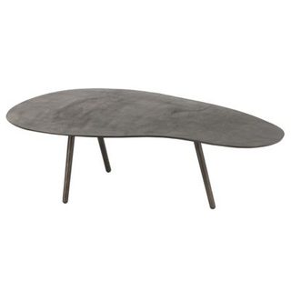 Table de salon goutte en aluminium noir 119x71.5x36 cm