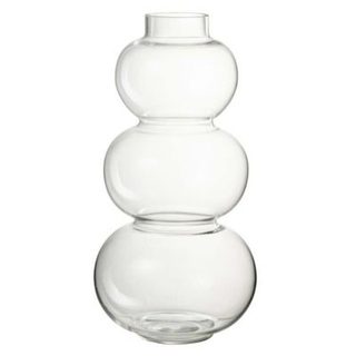 Vase Design en Verre "Boule" 36cm Transparent