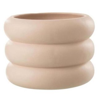Cache-Pot Déco en Ciment "Ring" 22cm Beige