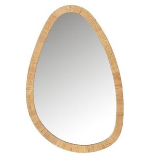 Miroir en rotin naturel 46x70cm