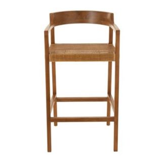 Chaise de bar en teck (53x55x100 cm - Marron Clair)