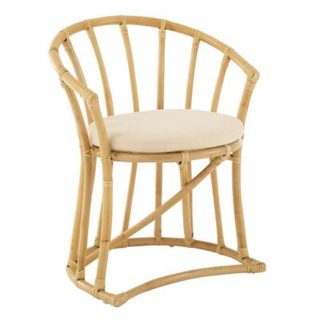 Chaise Rotin & Coussin "Howard" 70cm Naturel