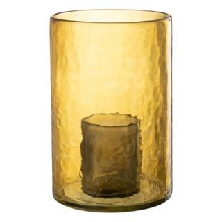 Photophore Double en Verre "Hurricane" 30cm Jaune