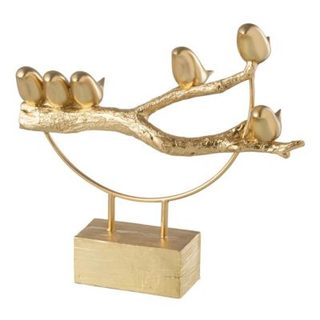Statuette sur Socle "Oiseaux sur Branche" 35cm Or