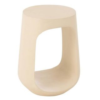 Table d'Appoint Design en Bois "Cave" 46cm Beige