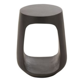 Table basse en bois de manguier au design contemporain (35x35x46 cm - Noir Mat)