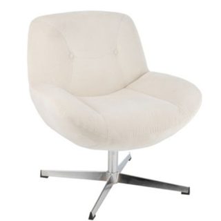 Chaise lounge  - Effet velours texturé (72x75x79 cm - Crème)