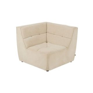 Fauteuil chauffeuse d'angle lounge en velours côtelé Beige  - LORENZO