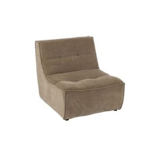 Fauteuil chauffeuse lounge en velours côtelé Taupe  - LORENZO