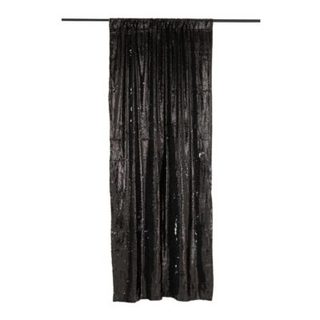 Rideau à Passants "Sequin" 125x250cm Noir & Argent