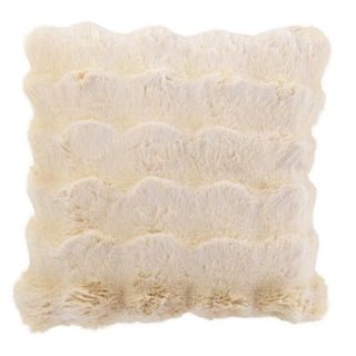 Coussin Déco Uni "Wave" 45x45cm Crème