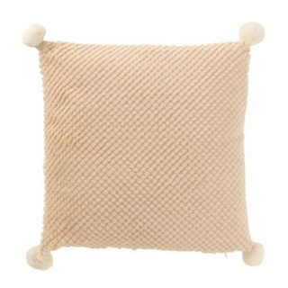 Coussin Déco à Pompons "Ulysse" 45x45cm Beige