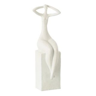 Statuette Femme Assise "Moderne" 38cm Blanc