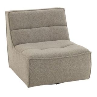 Fauteuil pivotant carré en tissu bouclette (97x83x83 cm - Taupe)