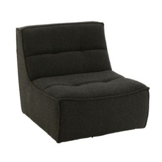 Fauteuil pivotant carré en tissu bouclette (83x97x83 cm - Noir)