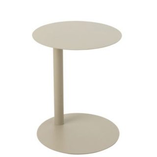 Table d'Appoint Ronde en Métal "Reva" 50cm Beige