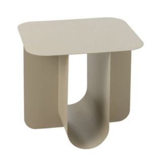 Table basse design contemporain en métal (40x40x39 cm - Beige)