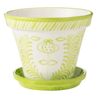 Pot Avec Soucoupe en Céramique "Granada" 50cm Vert