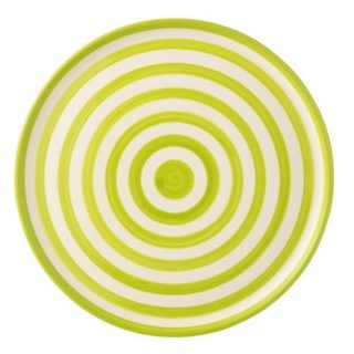 Assiette de Présentation en Céramique "Granada Rayure" 34cm Vert