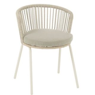Chaise extérieure design en acier et corde (56x57x75 cm - Gris)