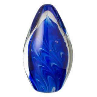 Presse-Papier Ovale en Verre "Polypus" 14cm Bleu