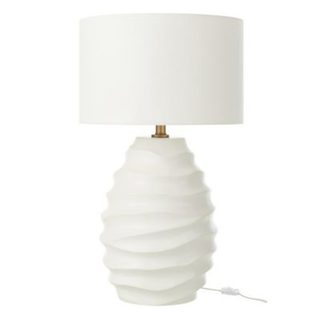 Lampe à Poser en Céramique "Vague" 68cm Blanc