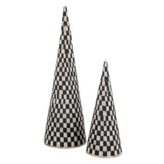 Lot de 2 Cônes Déco "Hollywood" 40cm Noir & écru