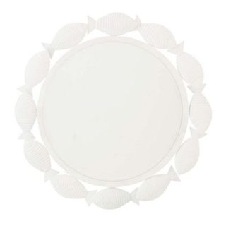 Miroir Mural en Métal "Poisson" 76cm Blanc