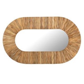 Miroir Mural Ovale en Bois "Curve" 152cm Naturel