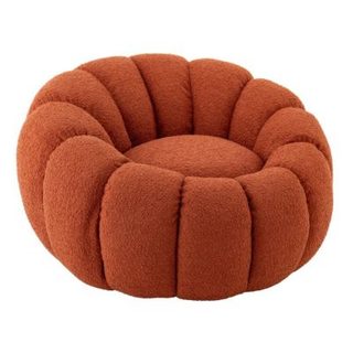 Fauteuil Coquillage en Tissu "Fleur" 101cm Rouille
