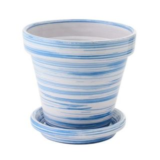 Cache-Pot Avec Soucoupe "Julio" 27cm Bleu